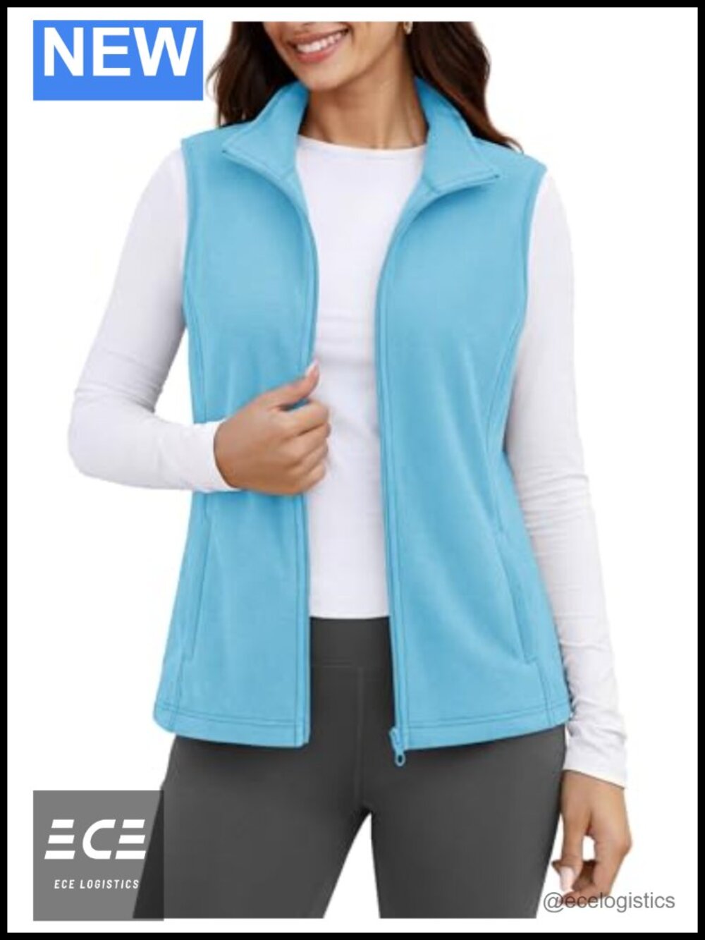 Women's Fleece Vest Sleeveless Lightweight Zip Jacket Warm Outerwear with